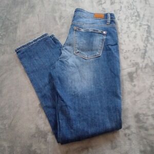 Judy Blue Boyfriend Fit Jeans Womens 9/29 Medium Wash Distressed Comfort Stretch